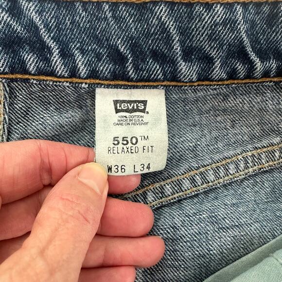 Vtg 90s Levis Jeans 550 Orange Tab Relaxed Fit Cotton Wallet Fade Denim W36 L34 - Picture 14 of 16